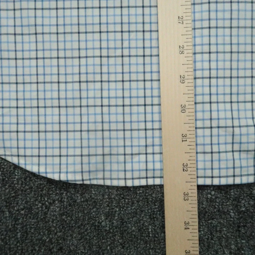 Polo Ralph Lauren Shirt Men XL White Blue Plaid Classic Stretch‎ Button Up NWT